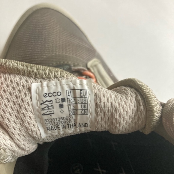 Ecco Biom 2.1 Grey Green Pink Waterproof Canvas Rubber Low Top Sneakers Size10.5 - Picture 14 of 15